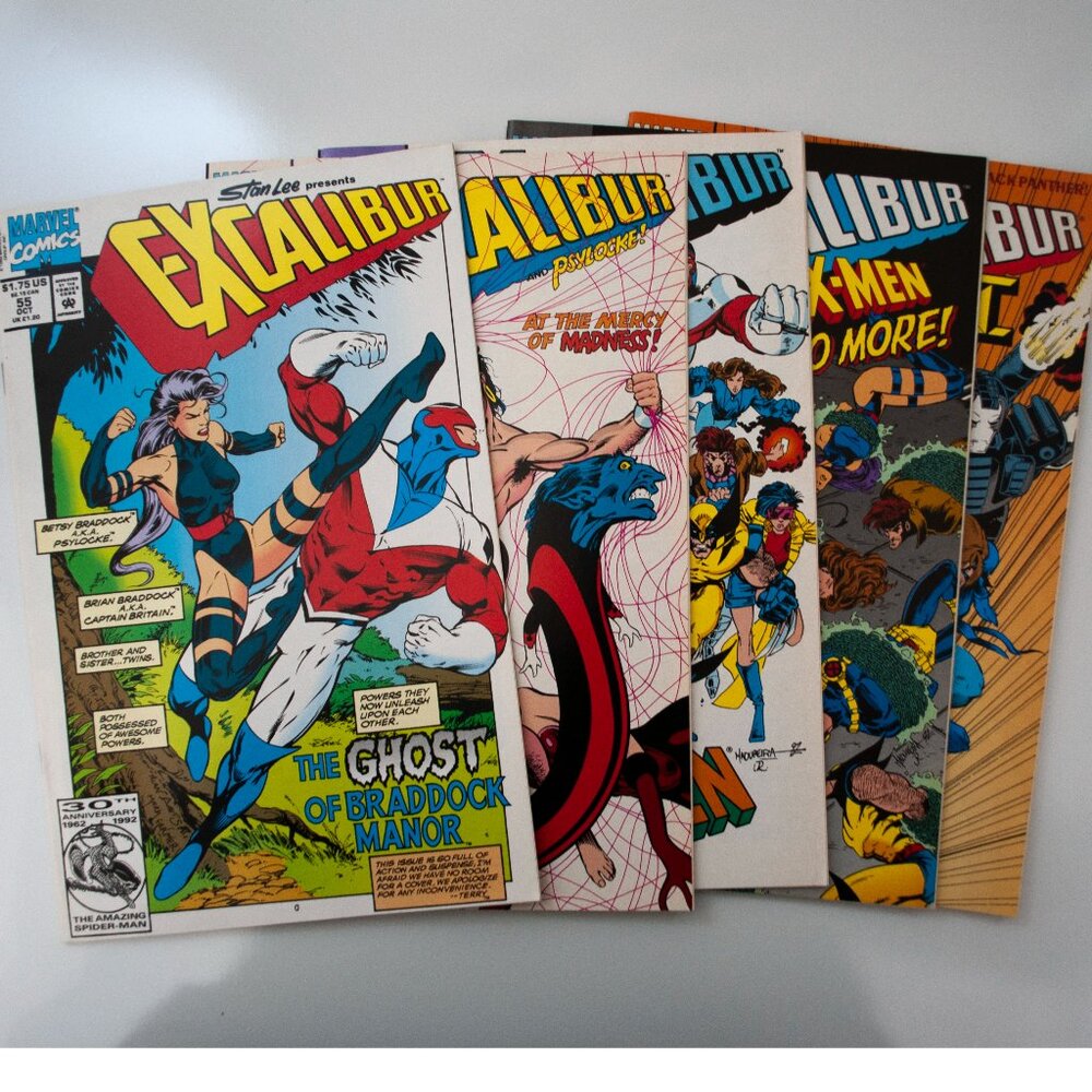 Lot of 5 Excalibur Comic Book 55 56 57 58 59 1992 Marvel Run Psylocke X-Men II